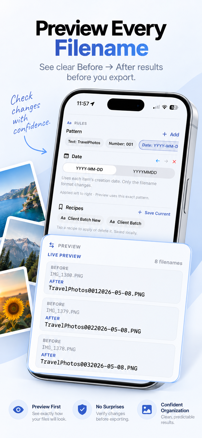 Rename Photos v3.0: Preview Every Filename