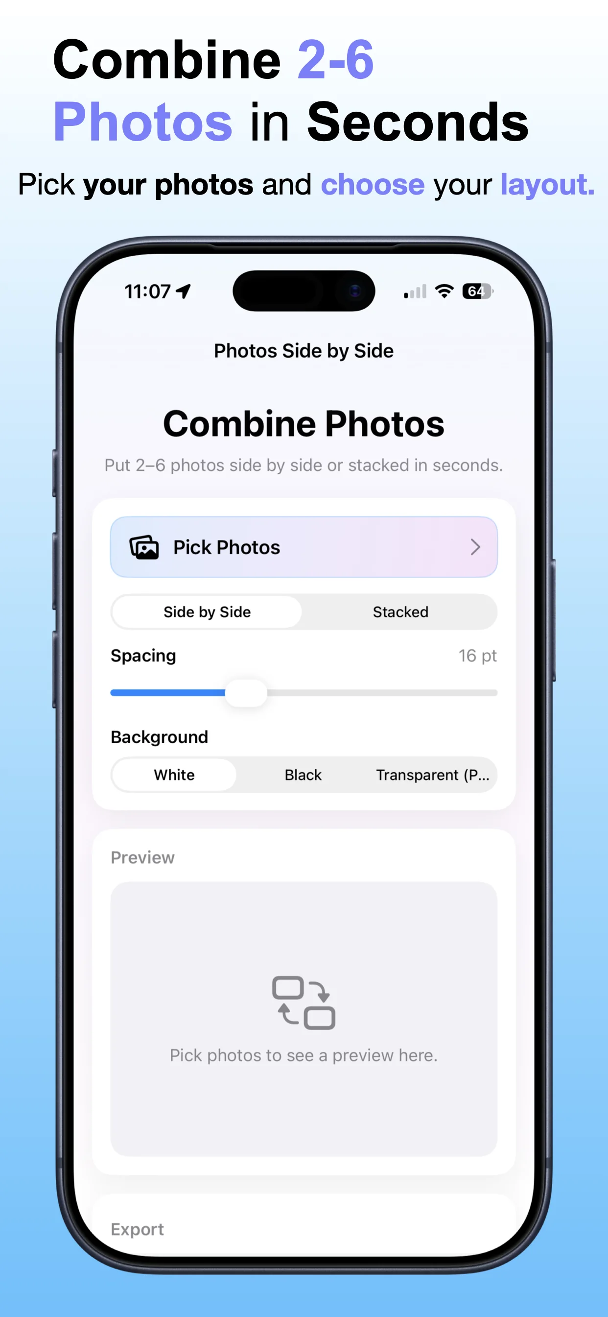 Combine Photos Side by Side screenshot preview