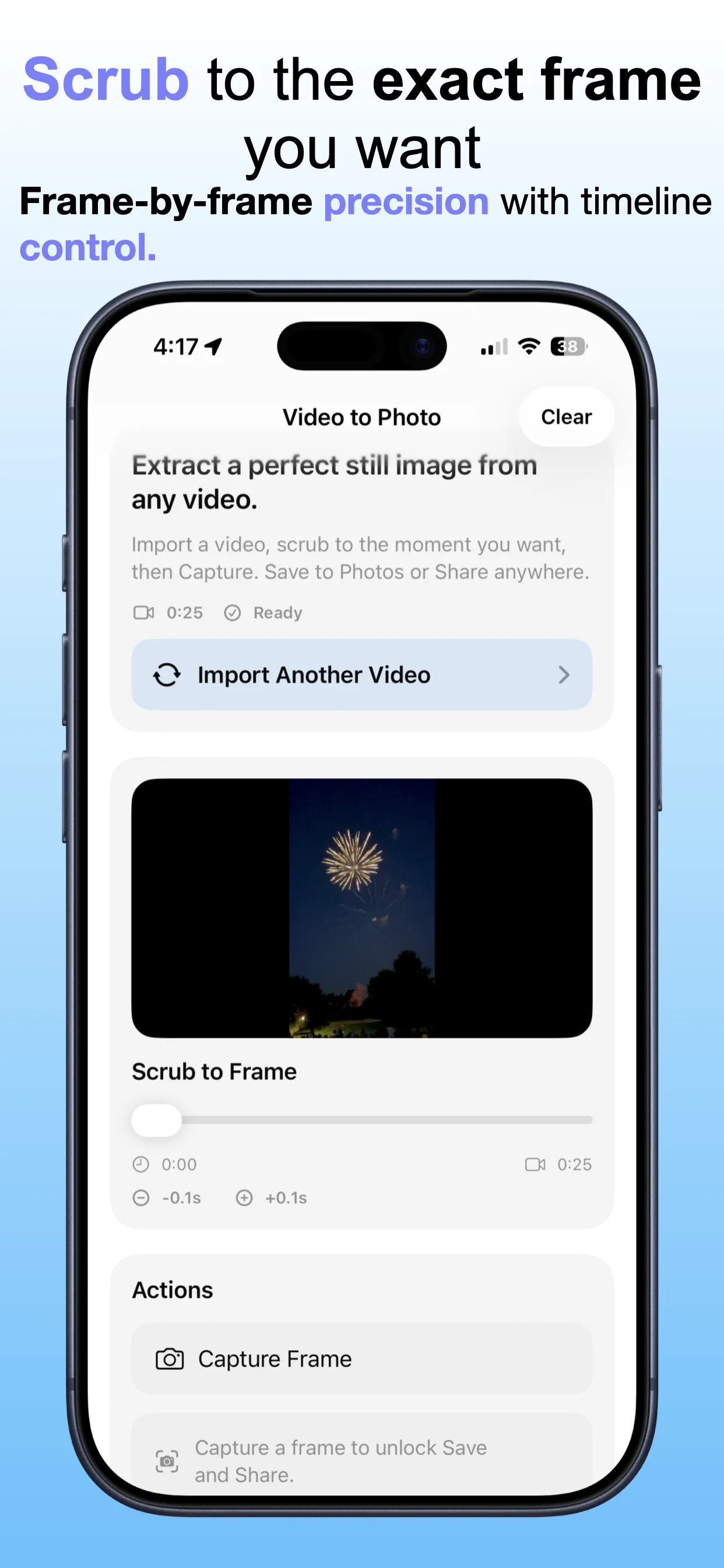 Extract Photo from Video screenshot: Find the right frame