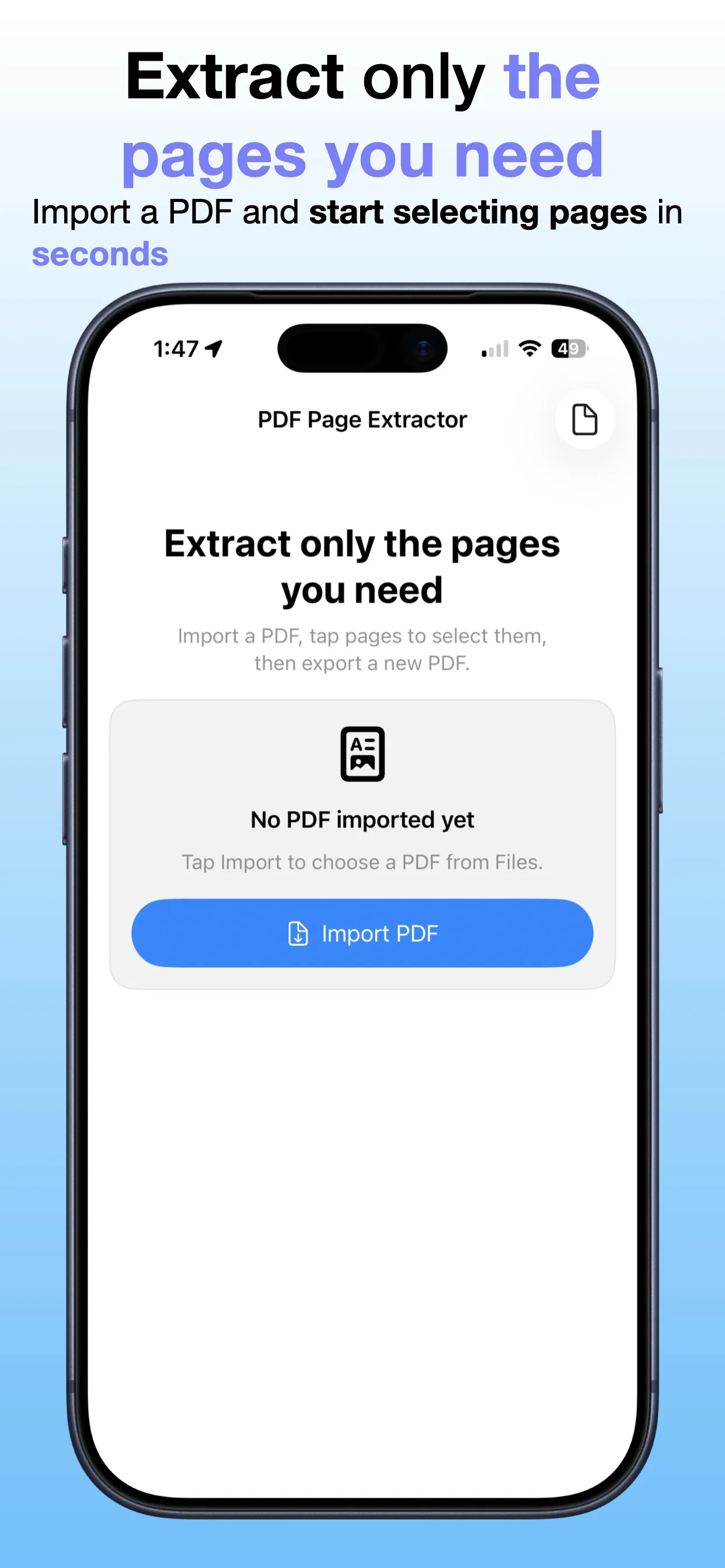 PDF Page Extractor App Store screenshot preview