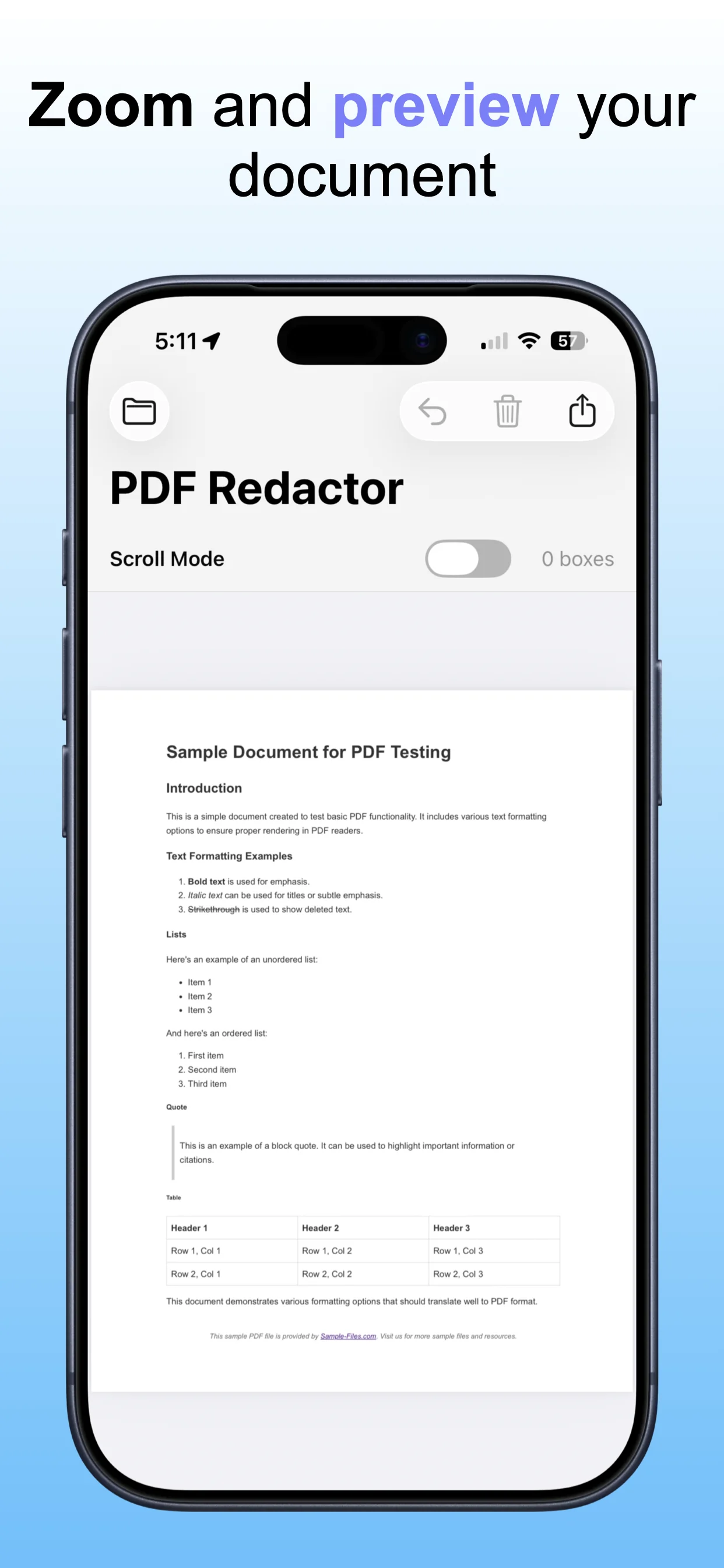 PDF Redactor screenshot 2: Mark sensitive information