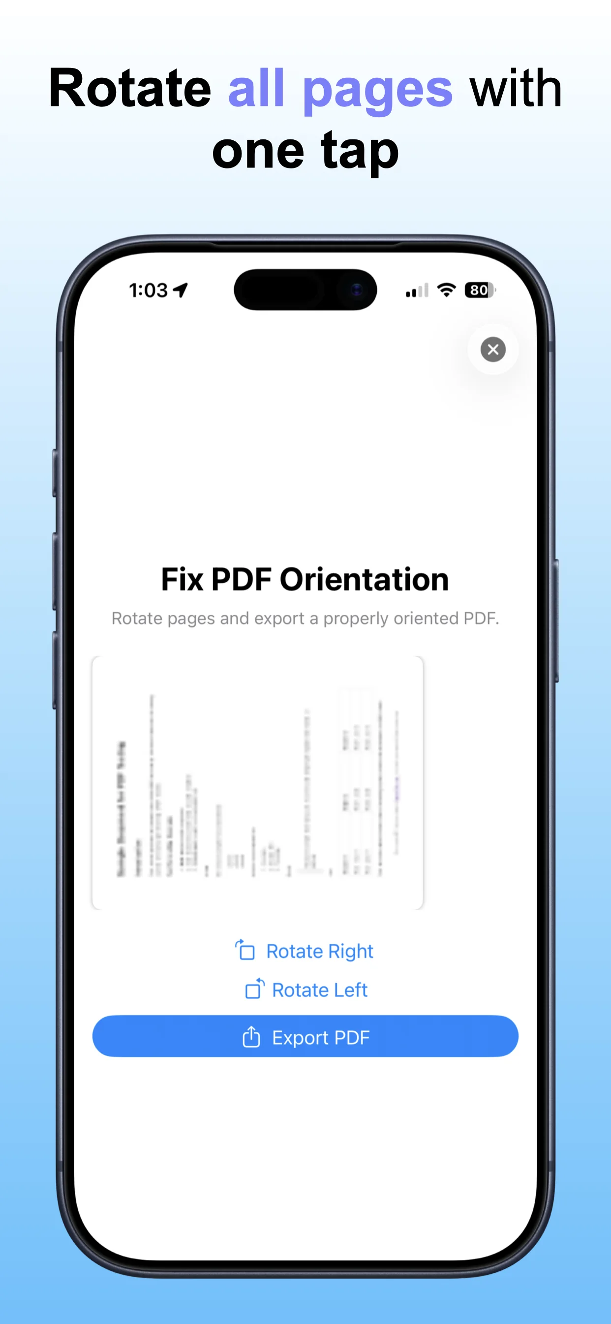 PDF Rotate screenshot: Rotate pages