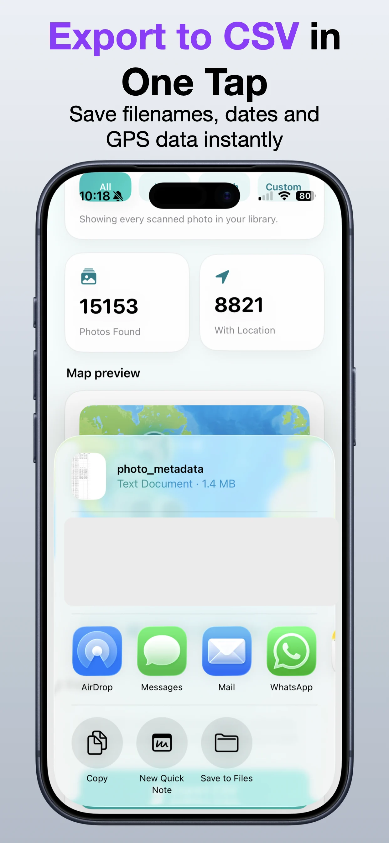 Photo Location Export screenshot 4: Keep metadata organized