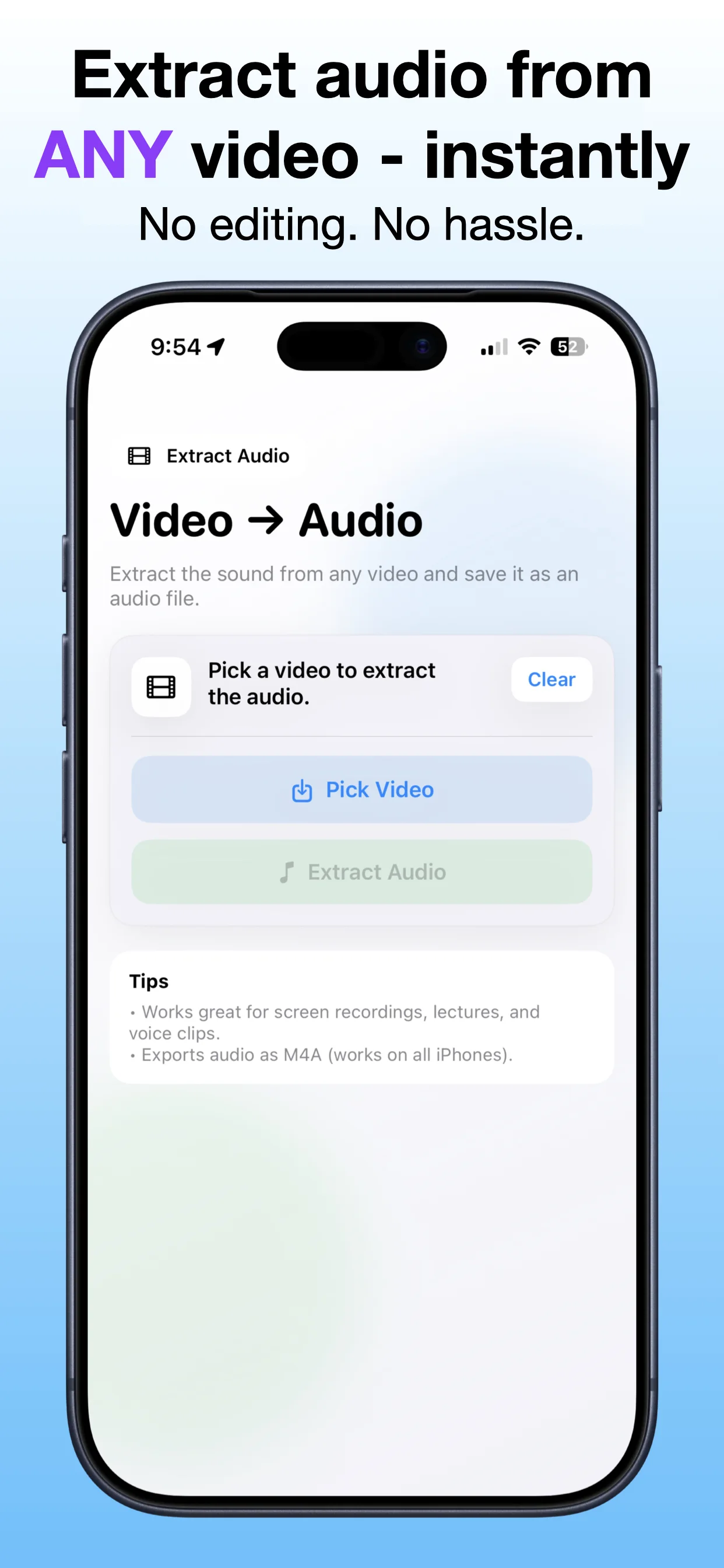 Save Audio from Video App Store screenshot preview