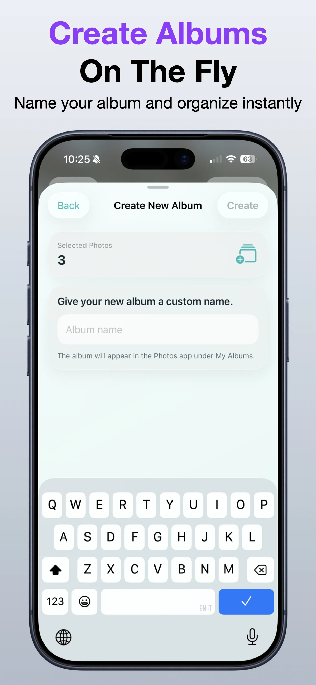 Sort Photos Into Album screenshot: Finish the album move
