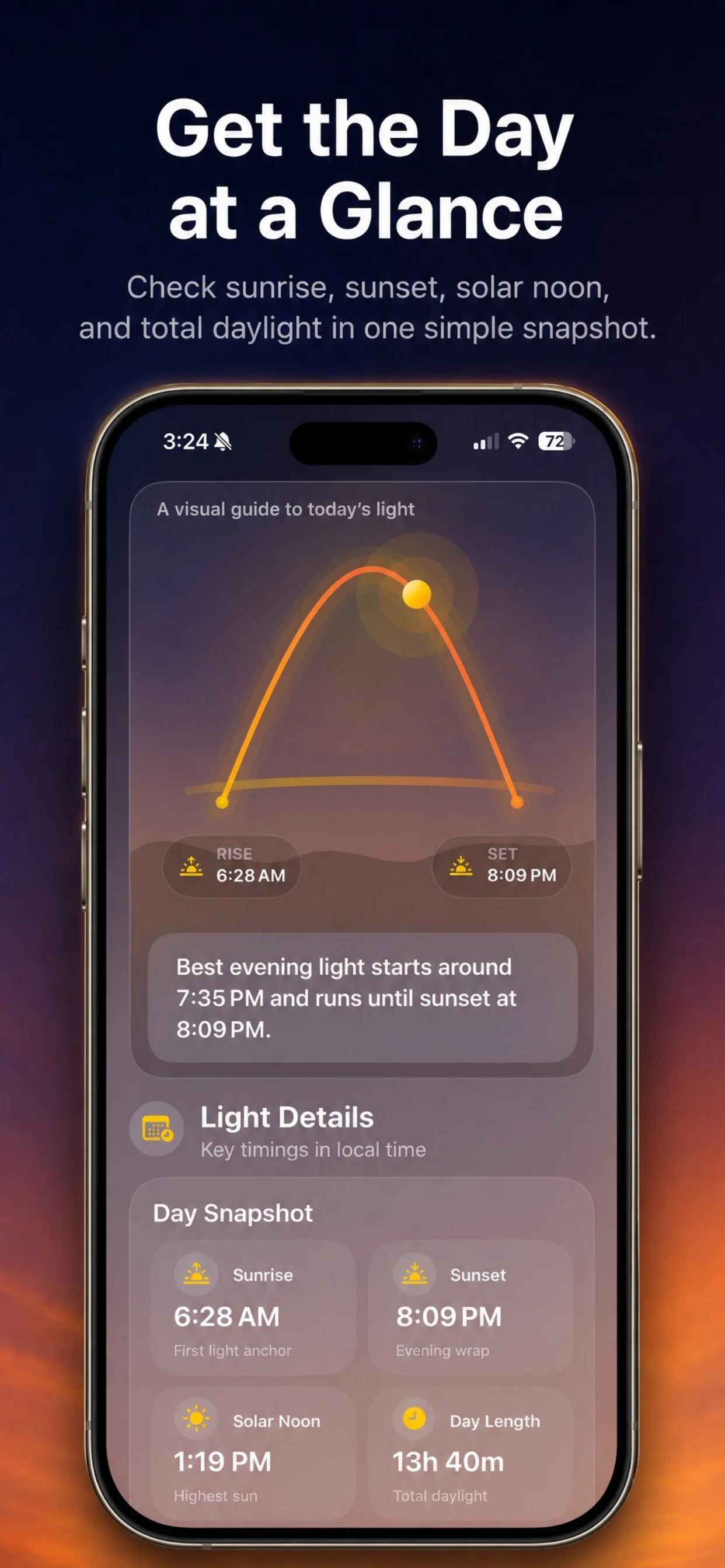 SunPath screenshot 5: Review golden hour details